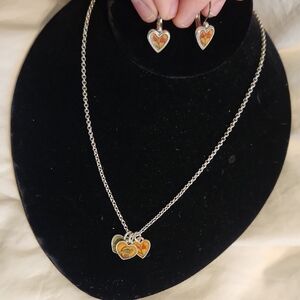 Charming Heart Necklace and Earring Set